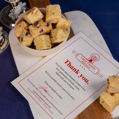 Shabbat Box mandel bread, close view